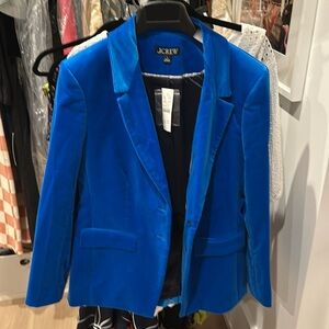 J crew blue velvet blazer